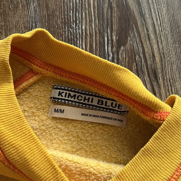 Kimchi Blue Grow Your Own Way Yellow Embroidered Carrot Long Sleeve Sweatshirt - Picture 7 of 7